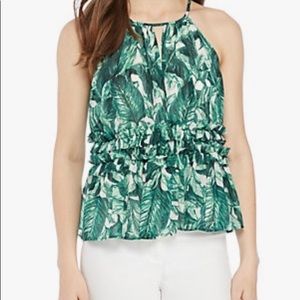 Kaari Blue Halter Peplum, Sz. Petite Medium